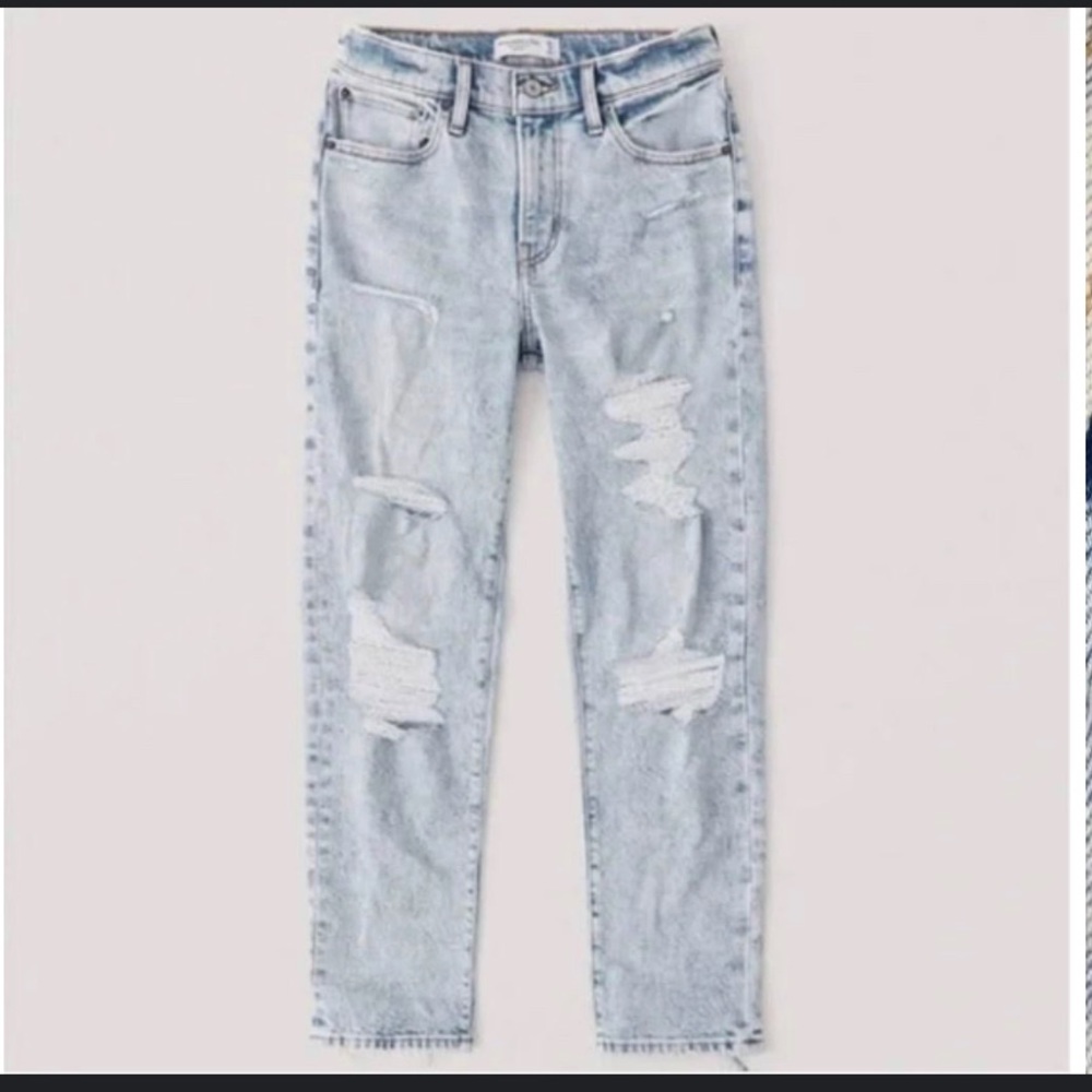 A+F Abercrombie Jeans Acid wash Mid rise boyfriend jeans